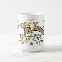 Retro Stil Cute Jul Monogram Y med Namn