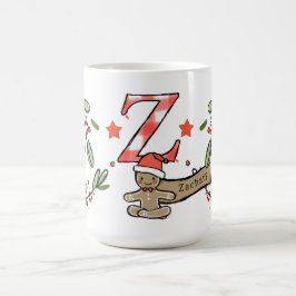 Retro Stil Cute Jul Monogram Z med Namn Kaffemugg