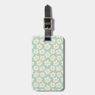 Retro stil-daisy i blomning på gröntens bakgrund bagagebricka