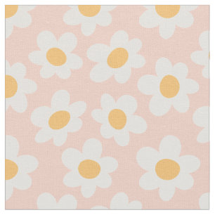 Retro stil-daisy i blomning på rosans bakgrund tyg
