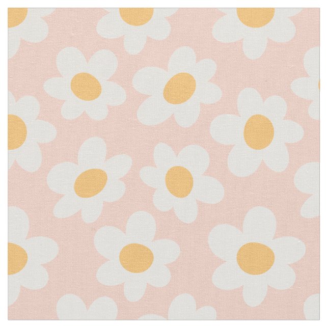 Retro stil-daisy i blomning på rosans bakgrund tyg (Närbild)