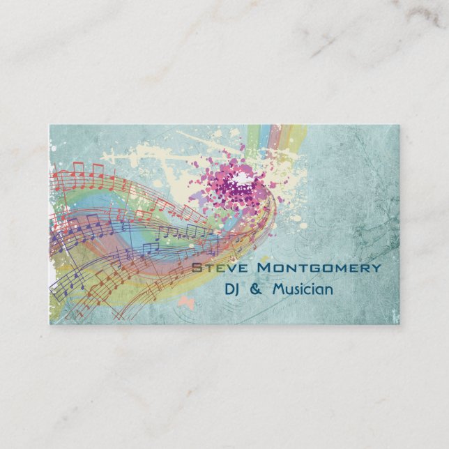 Retro Stil Dj och Musician Visitkort (Framsida)