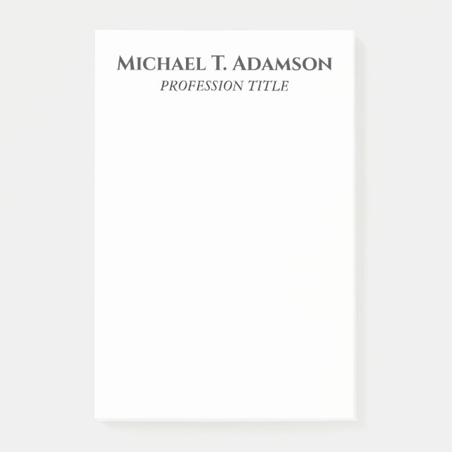 Retro Stil Elegant Enkel Svart & Vit Post-it Block (Framsida)