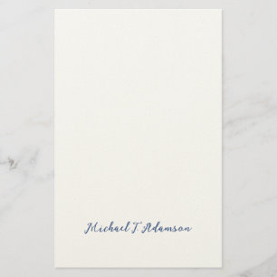 Retro stil Elegant Enkel Vit Kalligrafi Namn Brevpapper