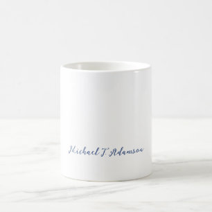 Retro stil Elegant Enkel Vit Kalligrafi Namn Kaffemugg