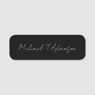 Retro Stil Elegant Plain Simple Calligraphy Black Namnbricka