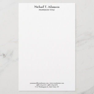 Retro Stil Elegant Plain Simple White Brevpapper