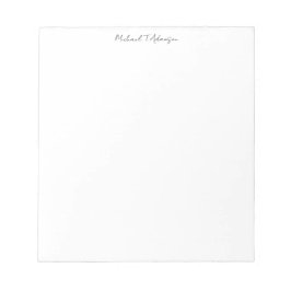 Retro Stil Elegant Plain Simple White Calligraphy Anteckningsblock