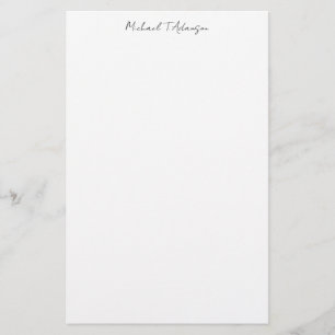 Retro Stil Elegant Plain Simple White Calligraphy Brevpapper