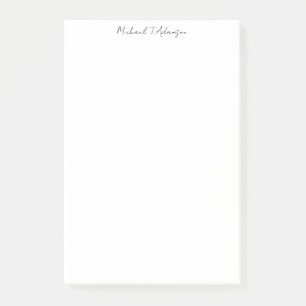 Retro Stil Elegant Plain Simple White Calligraphy Post-it Block
