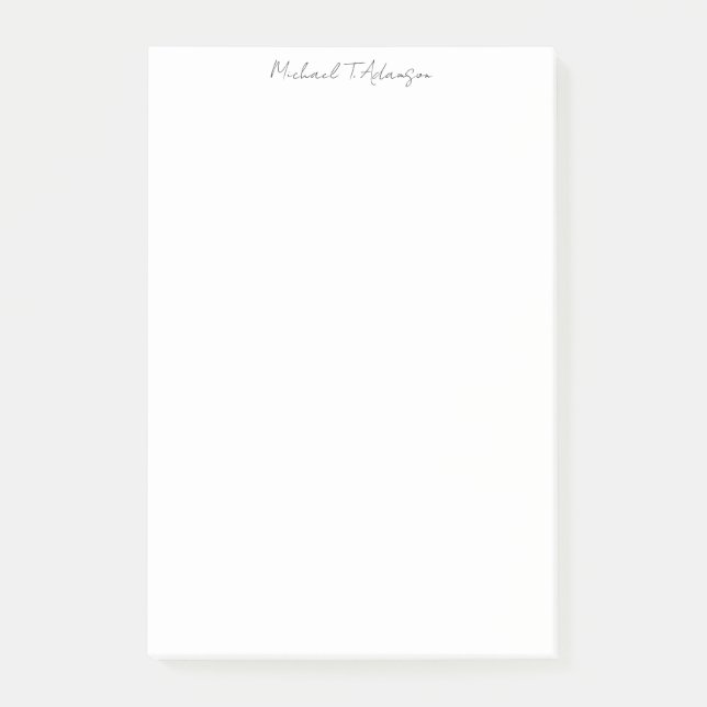 Retro Stil Elegant Plain Simple White Calligraphy Post-it Block (Framsida)