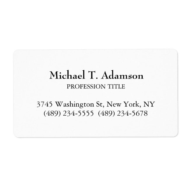 Retro Stil Elegant Plain Simple White Fraktsedel (Framsidan)