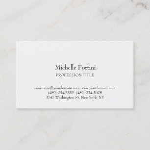 Retro Stil Elegant Plain Simple White Minimalist Visitkort