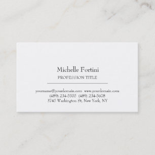 Retro Stil Elegant Plain Simple White Minimalist Visitkort