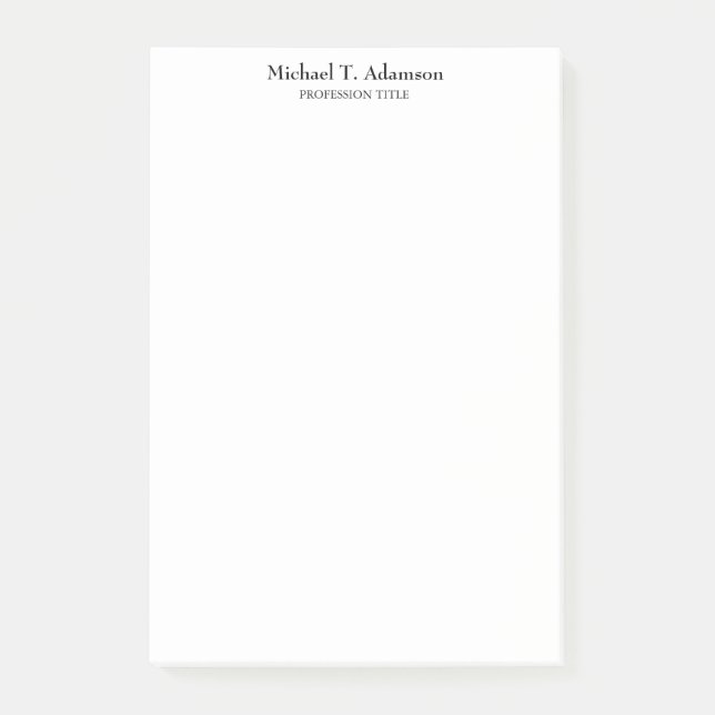 Retro Stil Elegant Plain Simple White Post-it Block (Framsida)