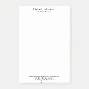 Retro Stil Elegant Plain Simple White Post-it Block