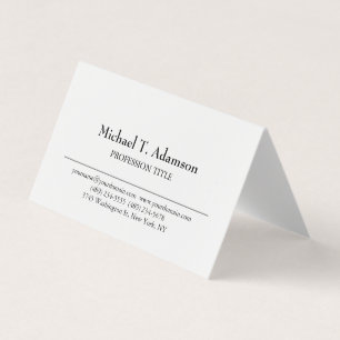 Retro Stil Elegant Plain Simple White Visitkort
