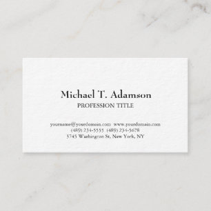 Retro Stil Elegant Plain Simple White Visitkort