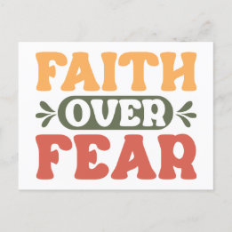 Retro Stil | Faith over Fear Vykort