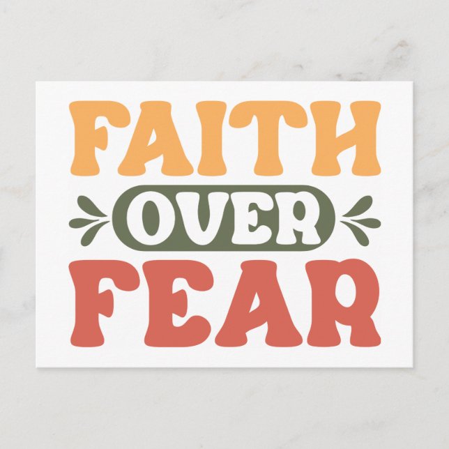 Retro Stil | Faith over Fear Vykort (Framsida)