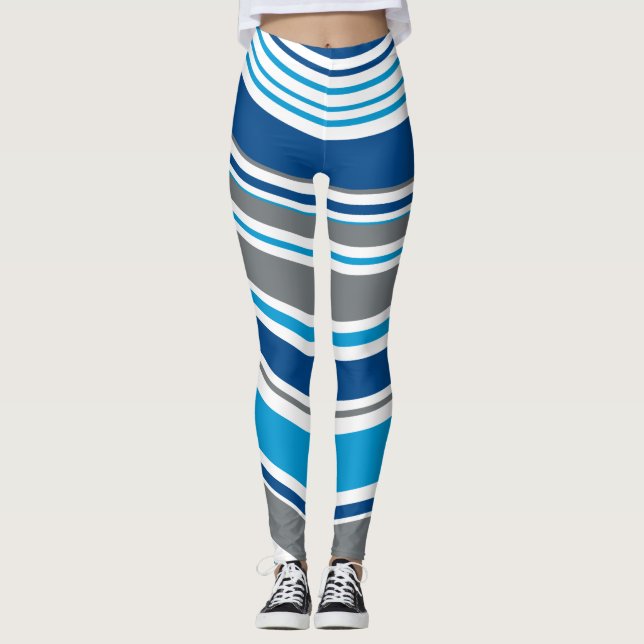 Retro stil färger Vågor  Leggings (Framsida)