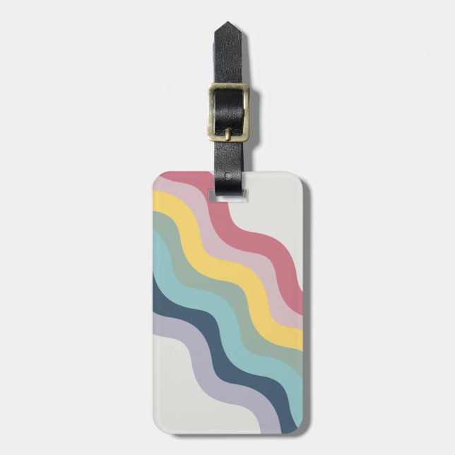 Retro stil färgstark diagonal vinkar design bagagebricka (Vertikal Framsida)