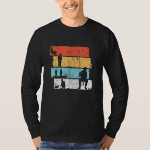 Retro Stil Fishermen Fishing Rod Lucky Fishing Pa T Shirt