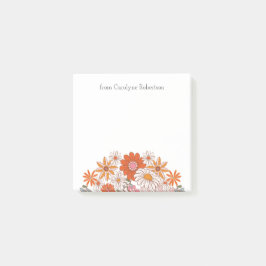 Retro Stil Flowers - Anpassat namn PostIT-anteckni Post-it Block