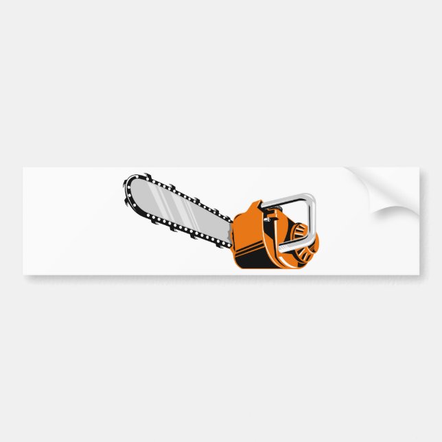 retro stil för chainsaw bildekal (Framsidan)