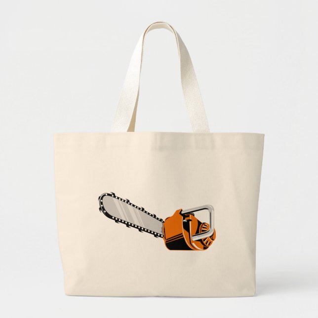 retro stil för chainsaw jumbo tygkasse (Framsidan)