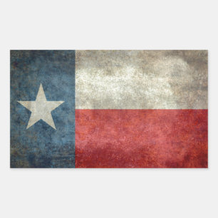 Retro stil för Texas statlig flaggavintage Rektangulärt Klistermärke