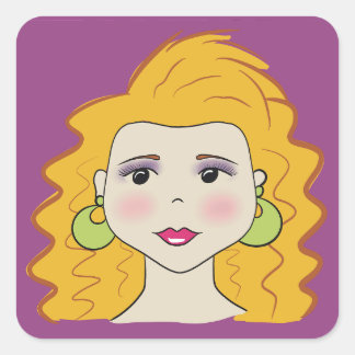 Retro stil fyrkantigt klistermärke