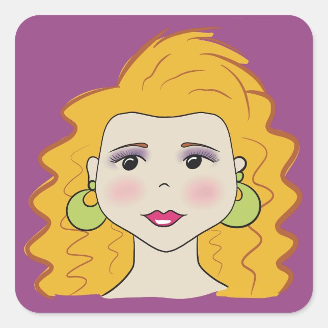 Retro stil fyrkantigt klistermärke (Framsida)