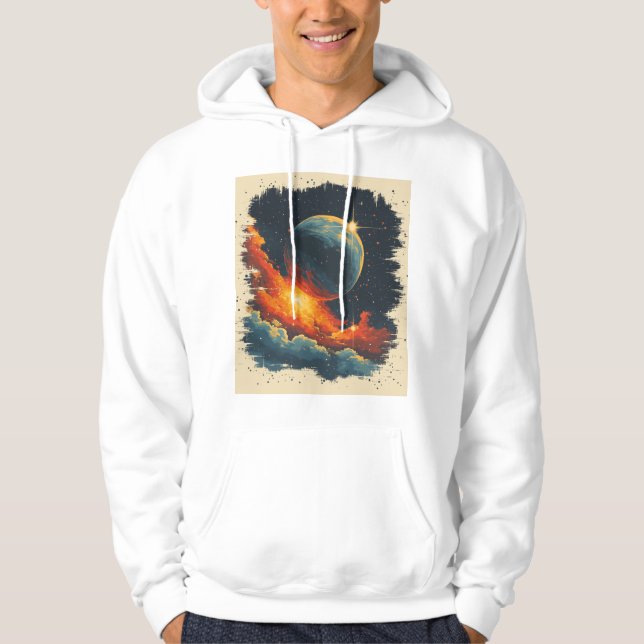 Retro-stil galaxy hoodie (Framsida)