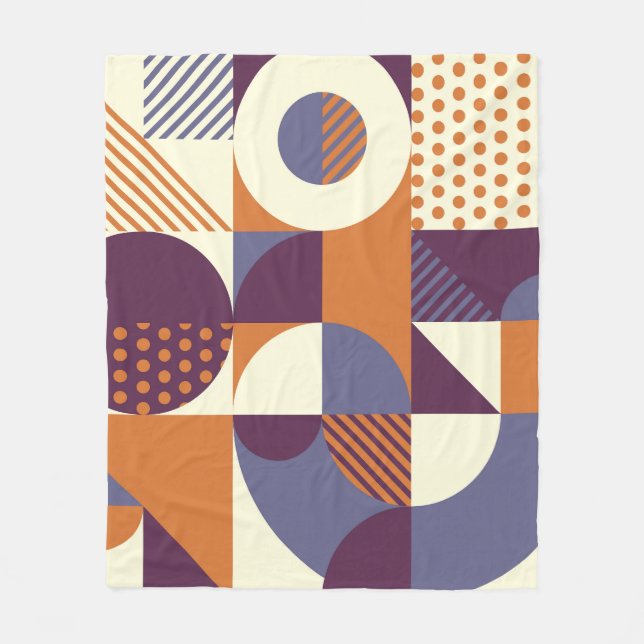 Retro Stil Geometric Mönster Design Fleecefilt (Framsidan)