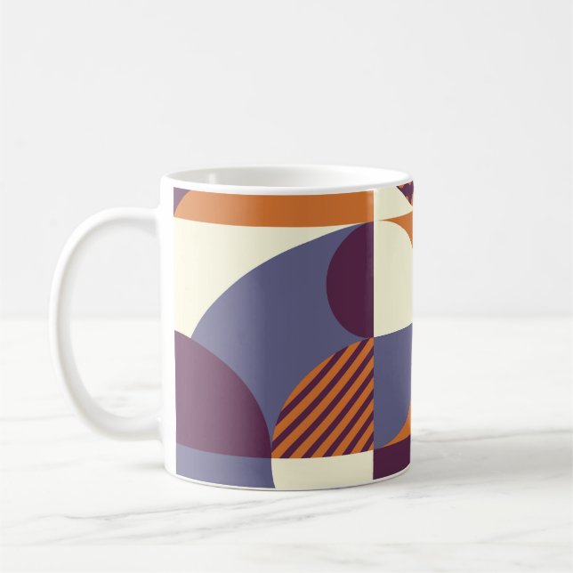 Retro Stil Geometric Mönster Design Kaffemugg (Vänster)