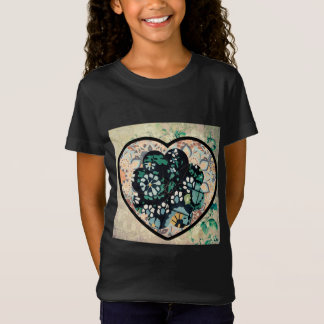Retro Stil Girl's T-shirt Feminine Heart Art