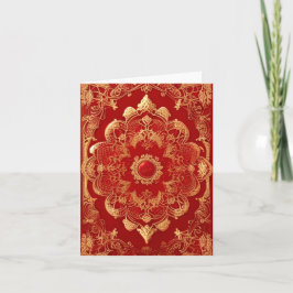 Retro Stil Golden Red Kort