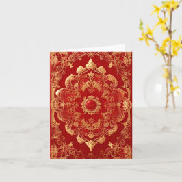 Retro Stil Golden Red Kort