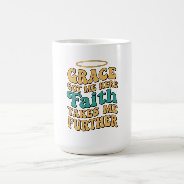 Retro stil Grace- och Faith-design Kaffemugg (Center)