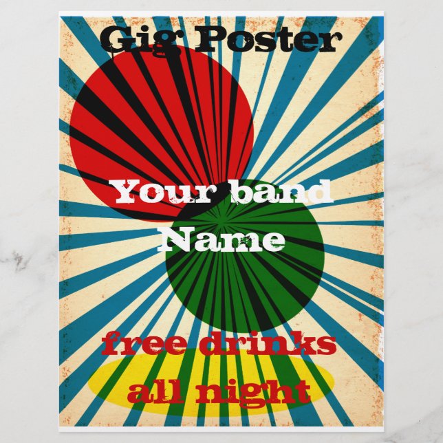 Retro Stil grunge poster Reklamblad (Framsidan)