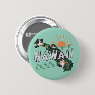 Retro Stil Hawaii Island Silhouette Knapp