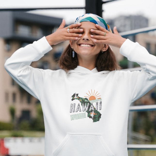 Retro Stil Hawaii Silhouette Kids T Shirt (Skapare uppladdad)