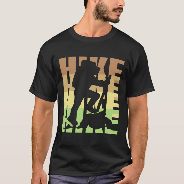 Retro Stil Hike Hike Hike Hike Exdoor Hiking Adven T Shirt (Framsida)