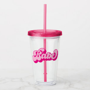 Retro Stil Hot Pink Baby Sällskapsdamernas Fest Take Away Mugg