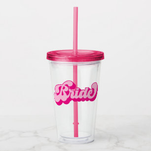 Retro Stil Hot Pink Brud Möhippa Fest Take Away Mugg