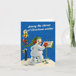 Retro-Stil-julkort för Snögubbe Helgkort