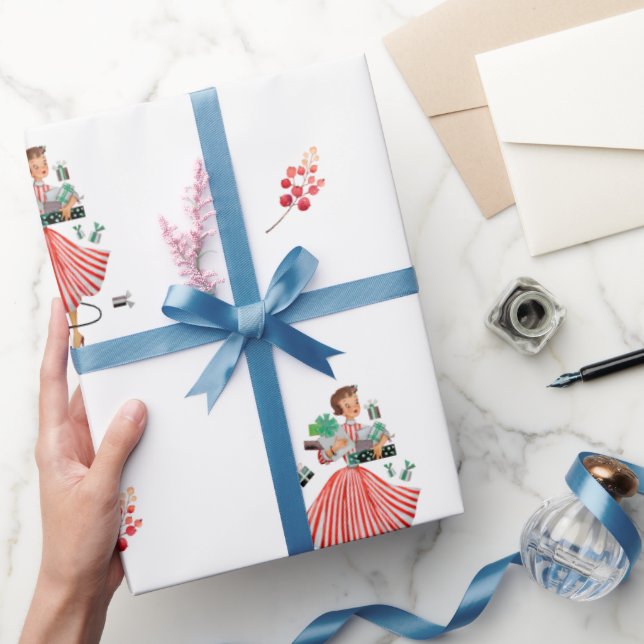 Retro Stil-julomslutning Presentpapper (Gifting)