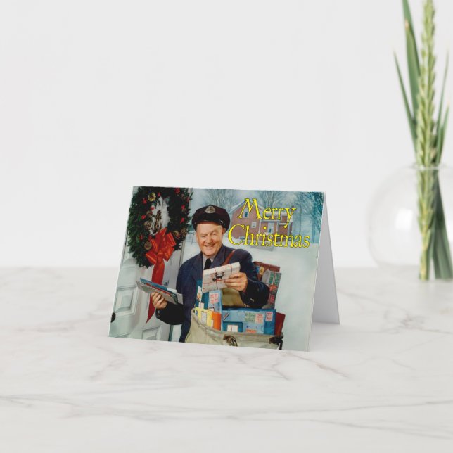 Retro-stil "julpost" julkort helgkort (Framsida)