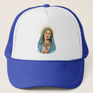 Retro Stil Jungfru Maria Trucker Hatt Keps